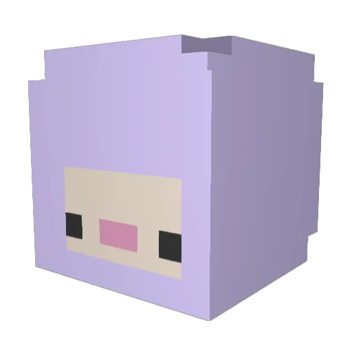 avae Minecraft avatar head, 3D render