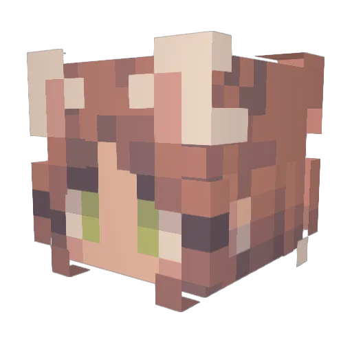averyces Minecraft avatar head, 3D render