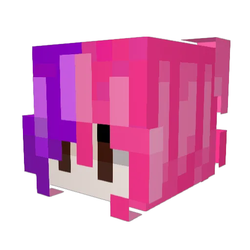 aviiee Minecraft avatar head, 3D render