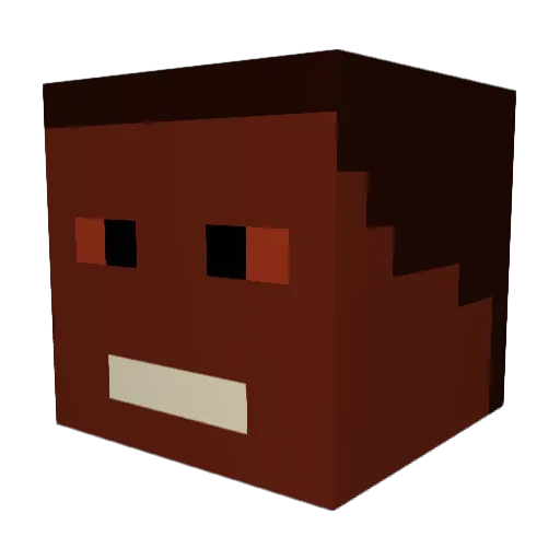 aw17x Minecraft avatar head, 3D render