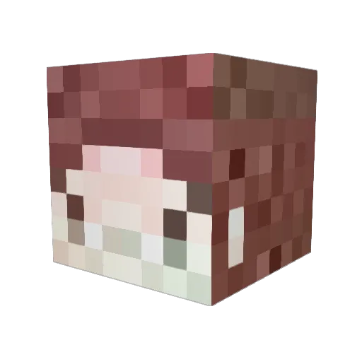 awainku Minecraft avatar head, 3D render