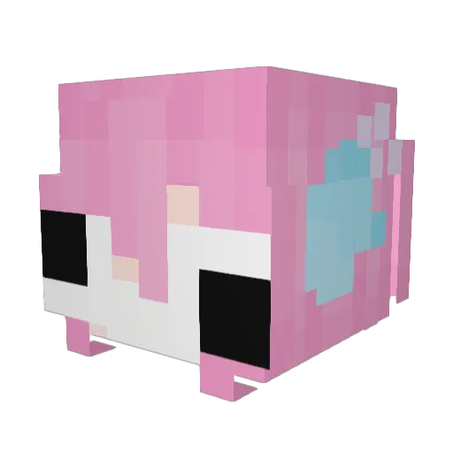 awasuni Minecraft avatar head, 3D render