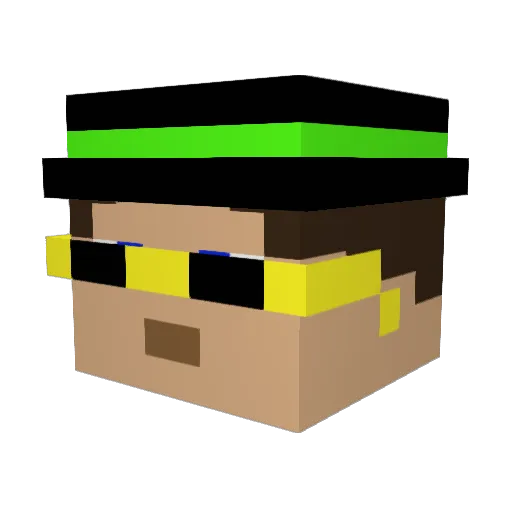 awcraftable Minecraft avatar head, 3D render