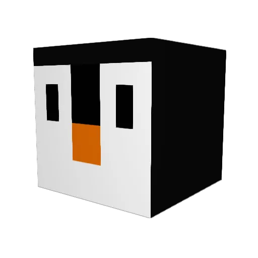 awesomepenguinMC Minecraft avatar head, 3D render