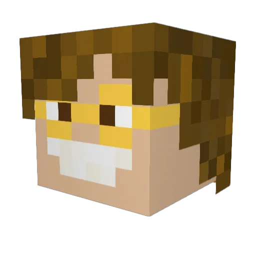 awf1e Minecraft avatar head, 3D render