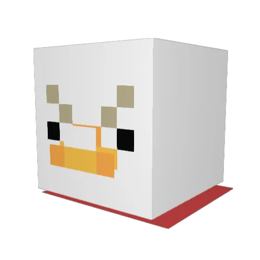 awizened Minecraft avatar head, 3D render