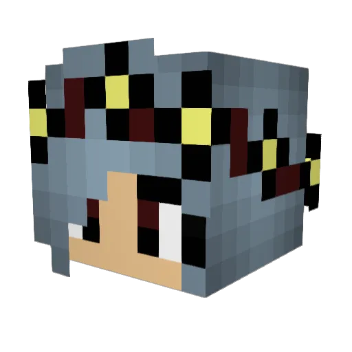 awkwaka Minecraft avatar head, 3D render
