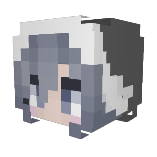 awkward Minecraft avatar head, 3D render