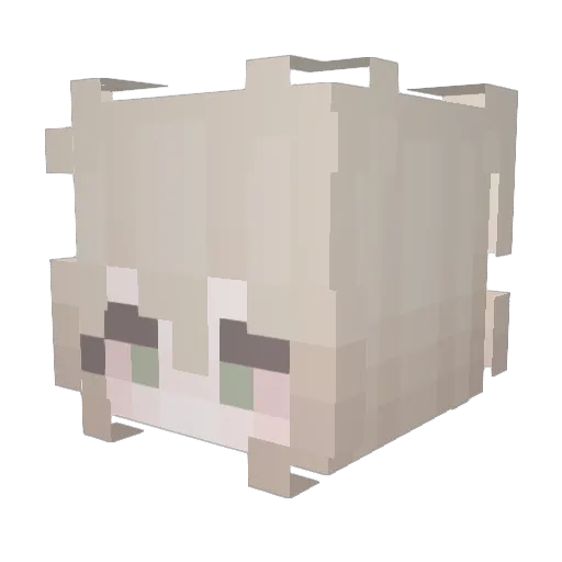 axannys Minecraft avatar head, 3D render