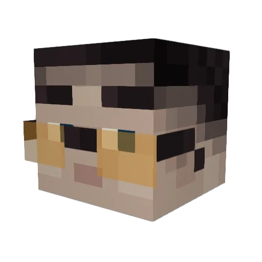 axaxaxaxa Minecraft avatar head, 3D render