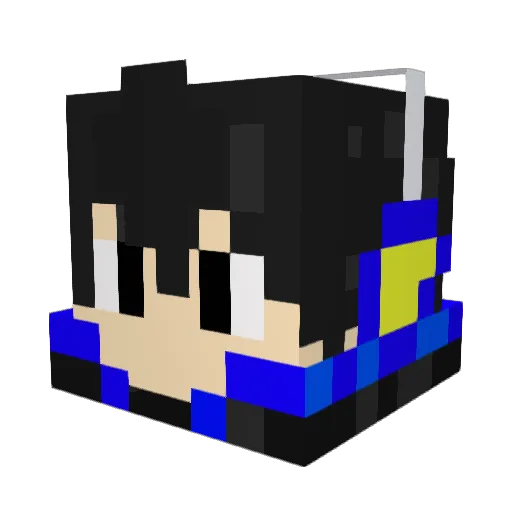 axdyb Minecraft avatar head, 3D render