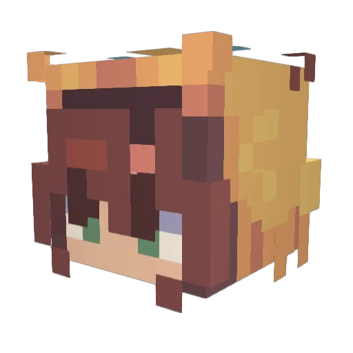 axelbee Minecraft avatar head, 3D render