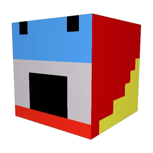 axelmessi Minecraft avatar head, 3D render