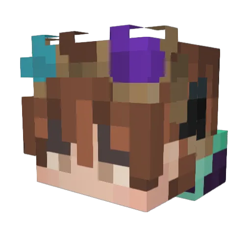 axelotls_ Minecraft avatar head, 3D render