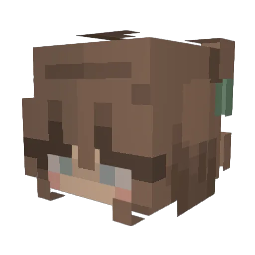 axhe Minecraft avatar head, 3D render