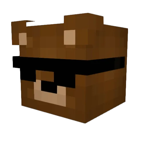 axobear Minecraft avatar head, 3D render