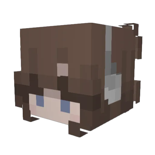 axololll Minecraft avatar head, 3D render