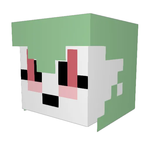 axolotl17 Minecraft avatar head, 3D render