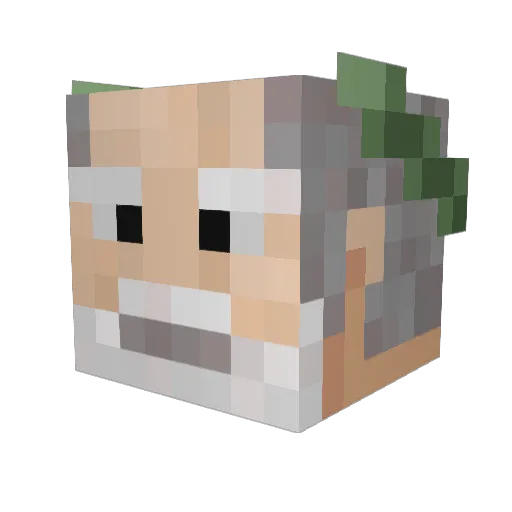 axolus_ Minecraft avatar head, 3D render