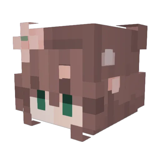 axtree Minecraft avatar head, 3D render
