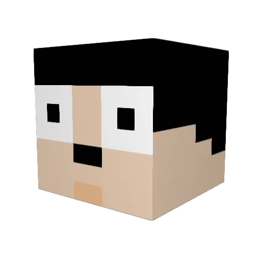 axvinlya Minecraft avatar head, 3D render