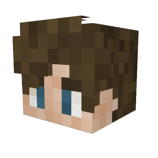 axyqu Minecraft avatar head, 3D render