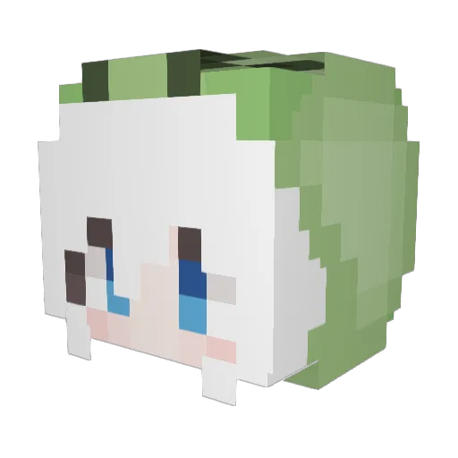 ayachc Minecraft avatar head, 3D render