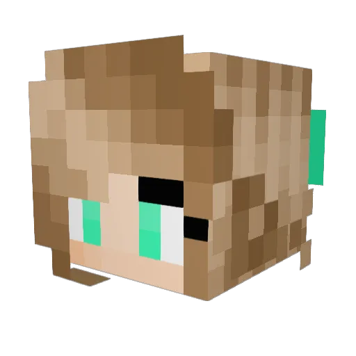 ayaharp Minecraft avatar head, 3D render