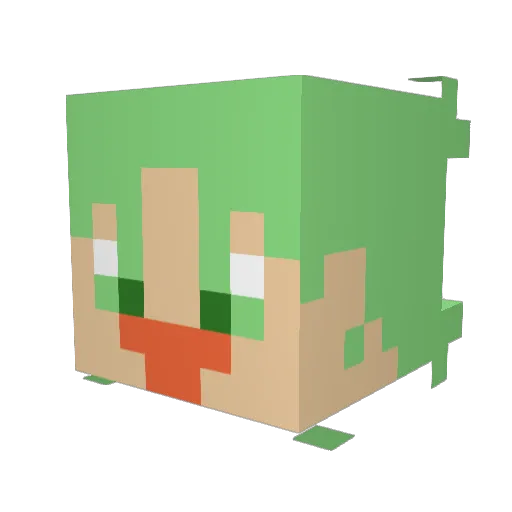 ayakaB Minecraft avatar head, 3D render