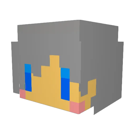 ayaking Minecraft avatar head, 3D render