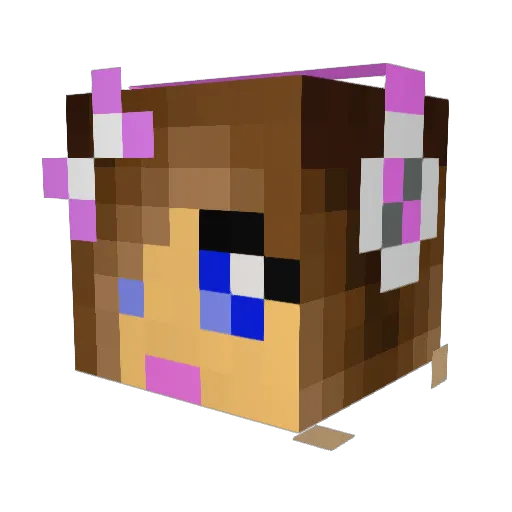 ayalykke Minecraft avatar head, 3D render