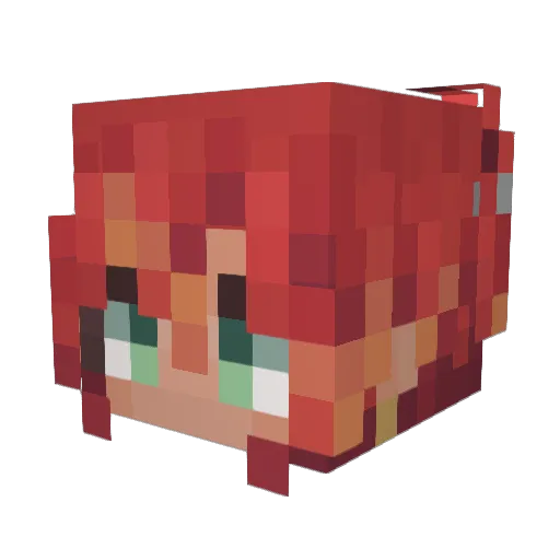 ayameu Minecraft avatar head, 3D render