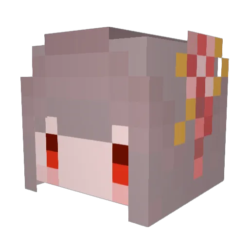 ayanekomeow Minecraft avatar head, 3D render