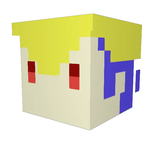 ayashigure_B Minecraft avatar head, 3D render