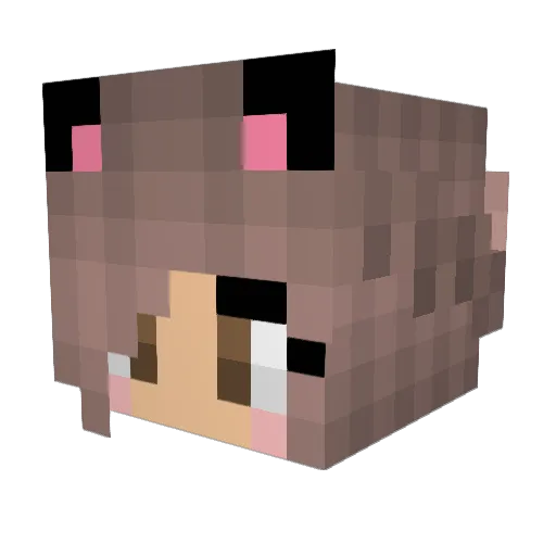 ayayuuki Minecraft avatar head, 3D render