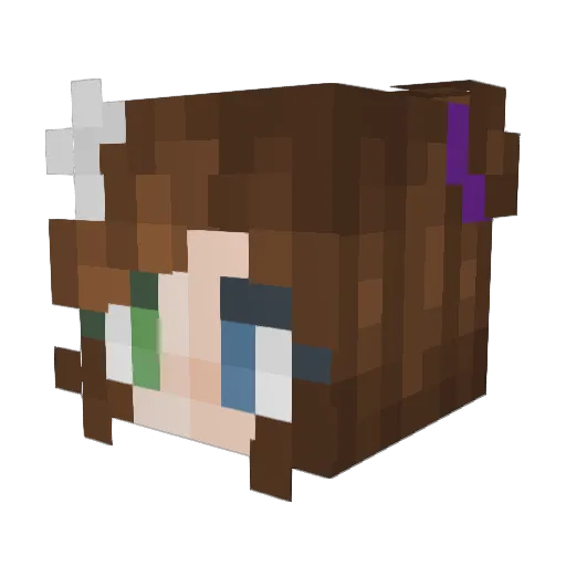ayokk Minecraft avatar head, 3D render