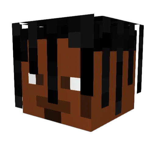 ayoworldwide Minecraft avatar head, 3D render