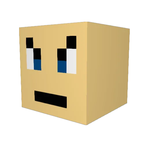 aype Minecraft avatar head, 3D render