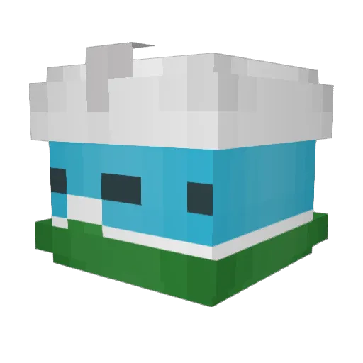 ayrandelisi Minecraft avatar head, 3D render