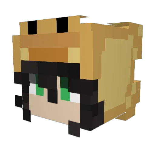 ayuioo Minecraft avatar head, 3D render