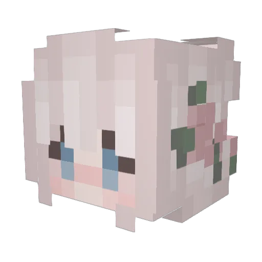 ayuura Minecraft avatar head, 3D render