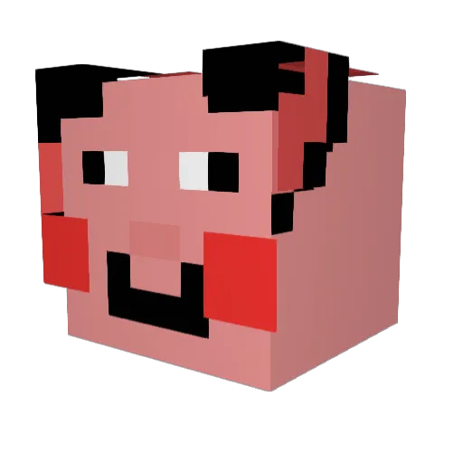 ayvuhAC Minecraft avatar head, 3D render
