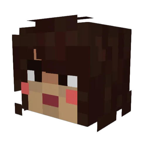 ayzaxel Minecraft avatar head, 3D render