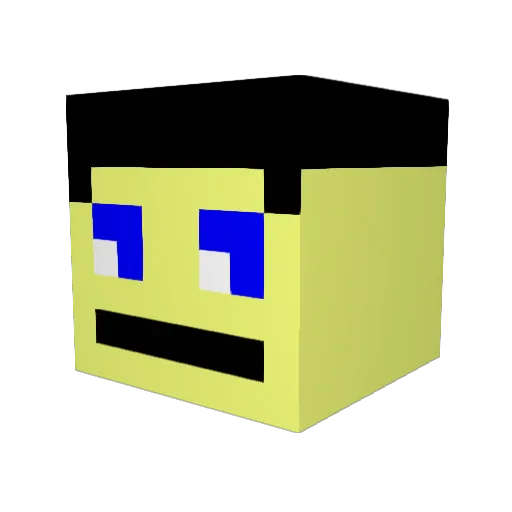 az1r972 Minecraft avatar head, 3D render