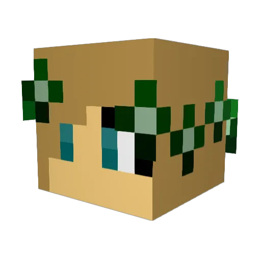 azauki Minecraft avatar head, 3D render