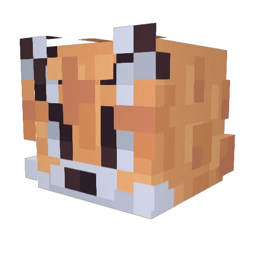 azb_ Minecraft avatar head, 3D render