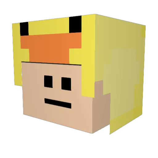 azd_ Minecraft avatar head, 3D render