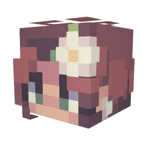 azelina_ Minecraft avatar head, 3D render
