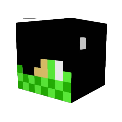 azizkuw Minecraft avatar head, 3D render