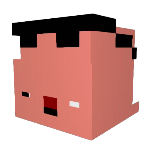 aznnik Minecraft avatar head, 3D render